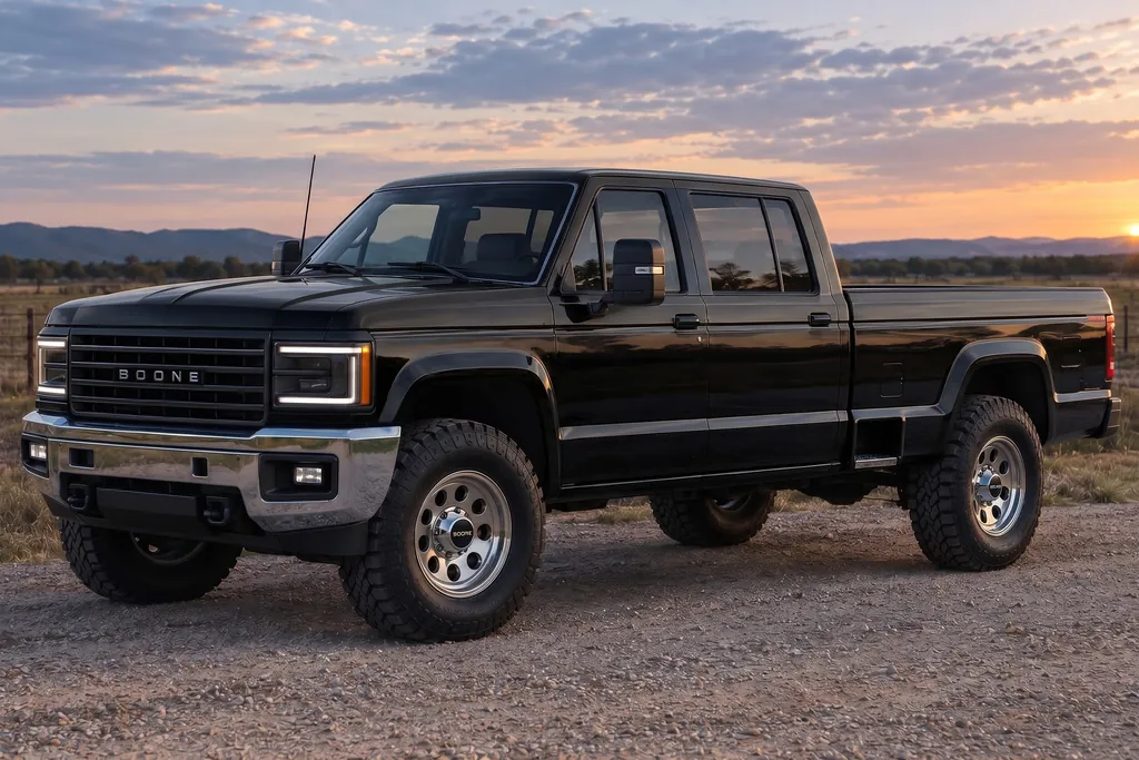 Boone Outlaw Crew Cab in black at sunset
